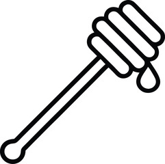 Honey dipper outline icon. Honey flat vector icon