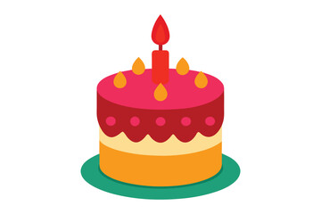 delicious birthday cake isolated on white background 