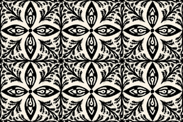 Ikat paisley embroidery on the fabric in Indonesia, India and Asian countries.geometric ethnic oriental seamless pattern.Aztec style. Illustration. Design for texture, fabric,clothing,wrapping,carpet.