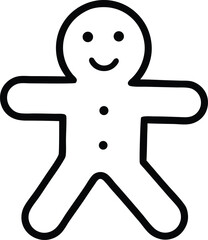 Christmas Flat Design Icon. Gingerbread man vector illustration