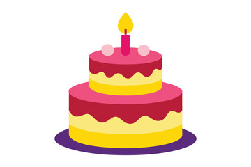 Birthday Cake icon symbol vector illustration isolated on white background