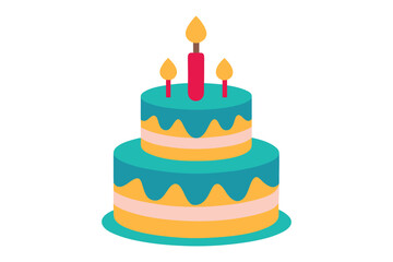 Birthday Cake icon symbol vector illustration isolated on white background