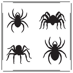 Spiders silhouette, Spiders illustration , Spiders clipart, Spiders vector ,Spiders icon , black Spiders , Spiders illustration on white background,