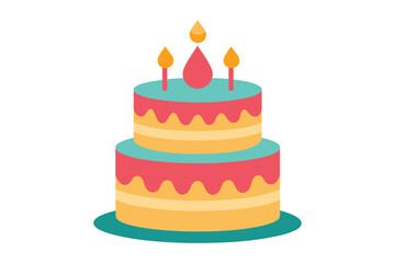 Birthday Cake icon symbol vector illustration isolated on white background