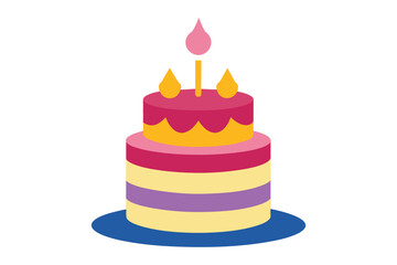 Birthday Cake icon symbol vector illustration isolated on white background