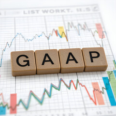 GAAP Acronym on Wooden Cubes &ndash; Financial Accounting Concept on Graph Background &ndash; Representing Generally Accepted Accounting Principles &ndash; Professional and Educational Graphic for Business and Finance