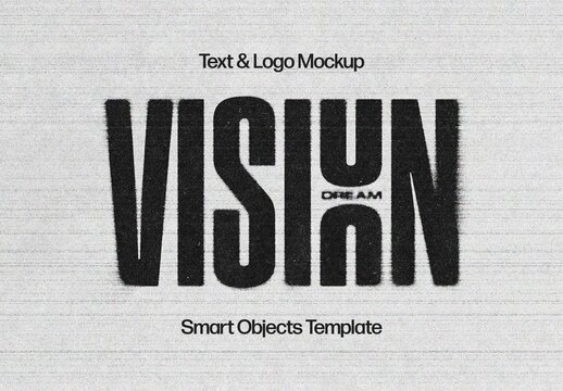 Blurred Scan Text Effect Mockup