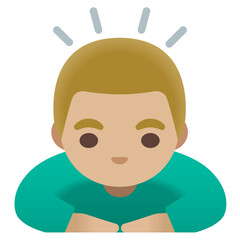 Person Bowing: Medium-Light Skin Tone