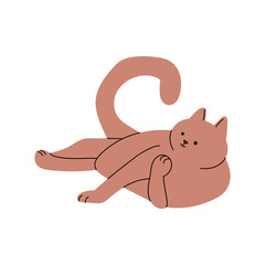 Flat Cartoon Sleepy Cat