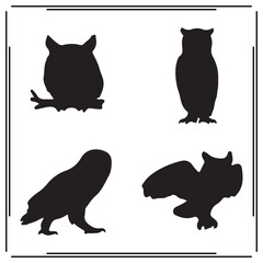 Snowy Owl silhouette, Snowy Owl illustration , Snowy Owl clipart, Snowy Owl vector , Snowy Owl icon , black Snowy Owl, Snowy Owl illustration on white background, Snowy Owl vector illustration , 