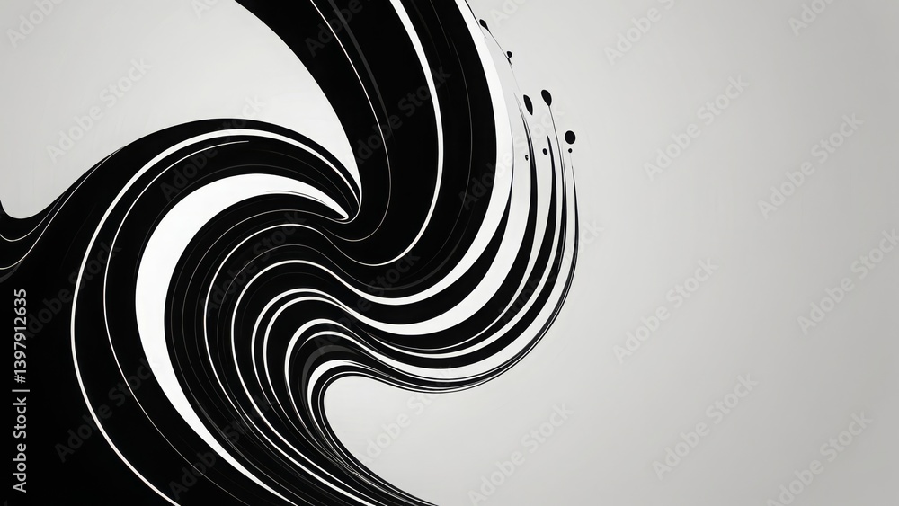 Aufkleber elegant black and white swirling pattern creating a dynamic abstract design