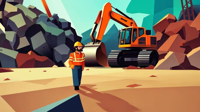 Heavy Construction Vehicles and Machinery Collection Vector Illustration