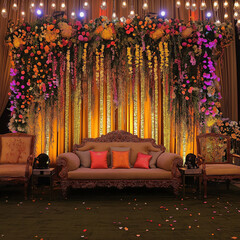 mehndi function stage decore
