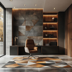 Modern office: geometric design and natural light