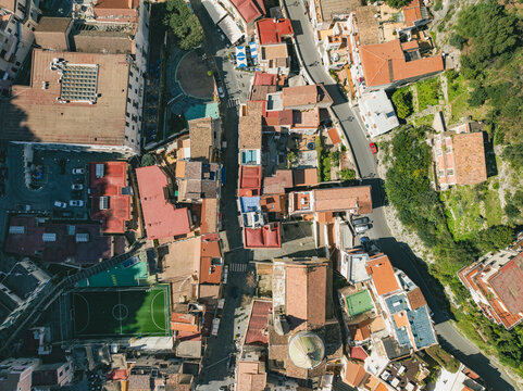 Aerial view of Cetara, a small town along the Amalfi Coast, Salerno, Campania, Italy.