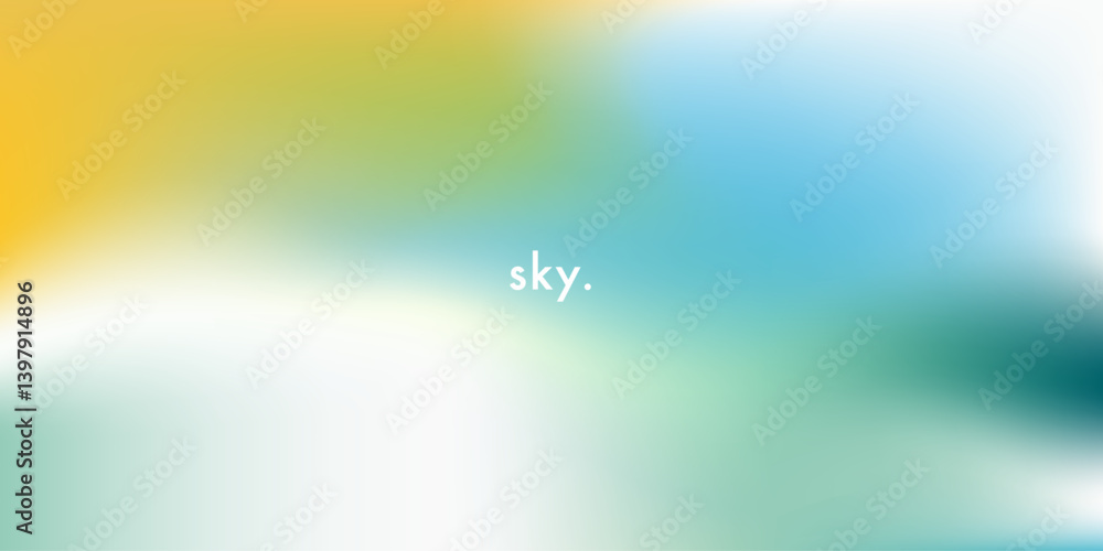 Poster abstract beautiful sun and cloud gradient background. light blue and yellow color vector banner. pas