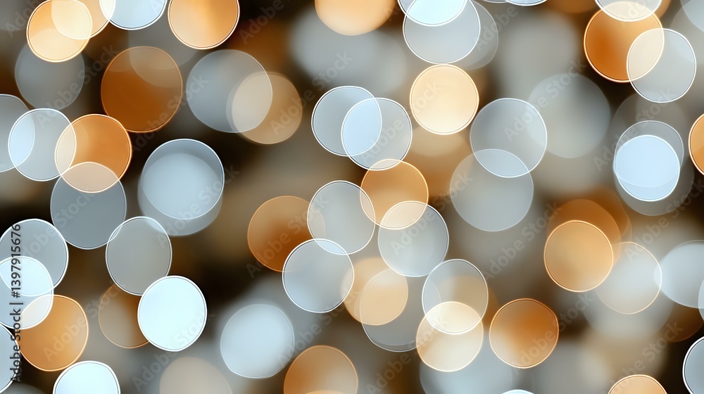 Poster soft glowing bokeh lights creating dreamy abstract background pattern in warm orange and cool blue t