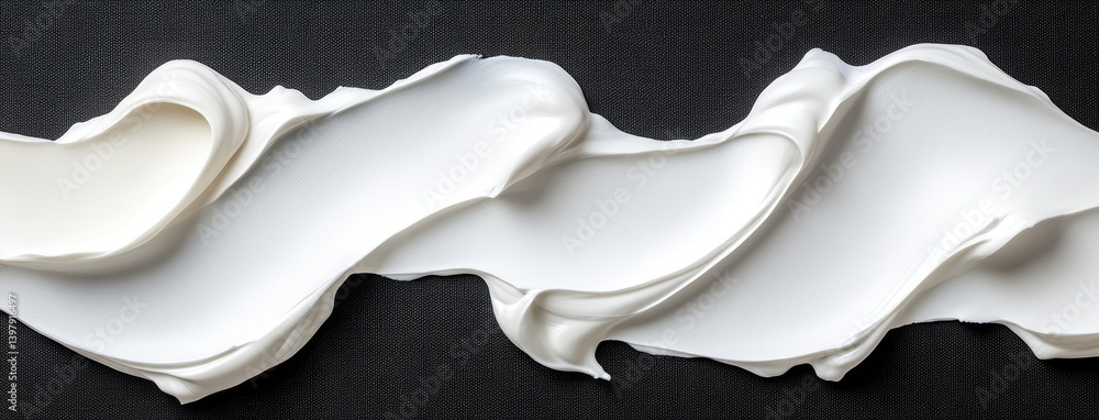 Poster close-up view of black and white abstract painting featuring irregular smear techniques and intrigui