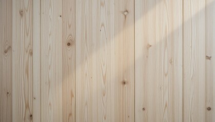 Fototapeta premium Natural light streaming on smooth wooden planks interior design setting high-quality image warm atmosphere close-up perspective