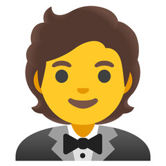 Person in Tuxedo: Curly Hair
