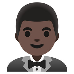 Man in Tuxedo Emoji (Dark Skin Tone)
