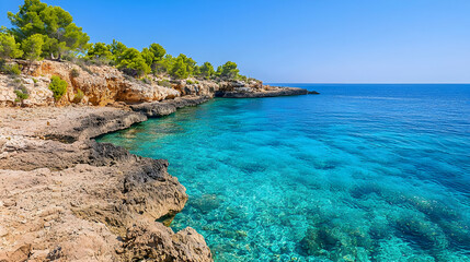 Fototapeta premium Coastal Rocks And Turquoise Water