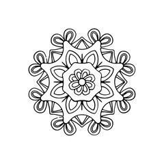 Intricate Black and White Mandala Design for Coloring Pages