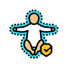immunization child care nurse color icon vector illustration