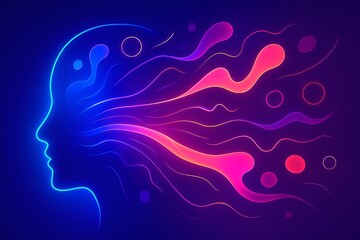 Abstract Creative Mind with Flowing Ideas