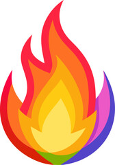 a simple burning fire or flame icon colored
