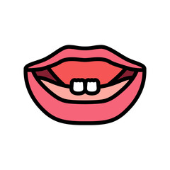 baby teething child care nurse color icon vector illustration