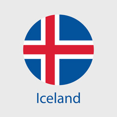 Obraz premium Iceland Flag icon. Official vector Icelandic flag isolated on white background