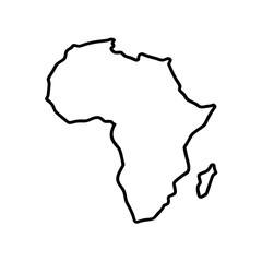 African map line art on white