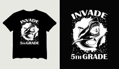 Invade 5th grade T-Shirt design for t-shirt quotes or poster svg printable cut file.