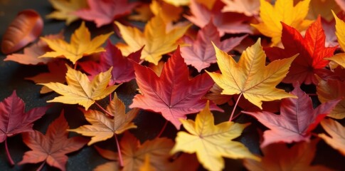 Close-up of fallen leaves, rich textures, earthy tones , image, autumnal