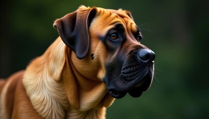 Obraz premium Large mastiff, serious expression, pure breed profile, isolated animal, canine, profile
