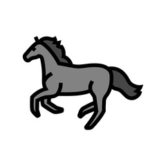 galloping horse breeding color icon vector illustration