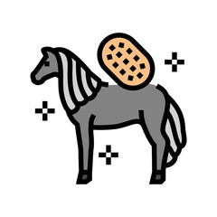 grooming horse breeding color icon vector illustration