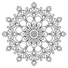 Mandala Design Vector, Black Silhouette Mandala Design