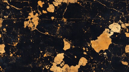 Obraz premium A dark background with golden speckles and marbled patterns.