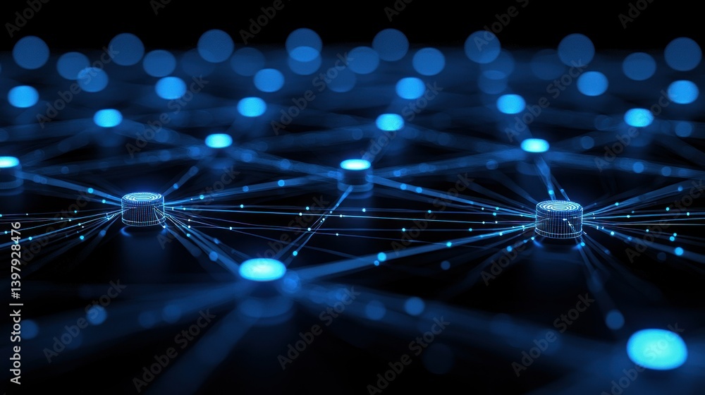 Poster abstract network visualization: illuminated nodes and connections