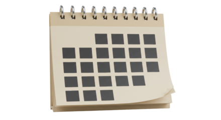 Isolated Calendar with Empty Dates