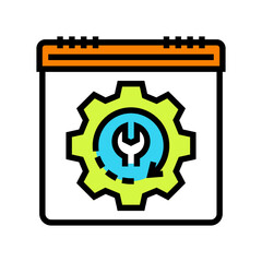 predictive maintenance industry 5 color icon vector illustration