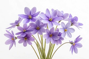 Bouquet of violets flowers isolated on white background