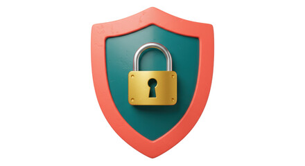 Isolated Security Shield with Padlock