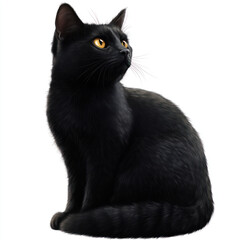 black cat on white background