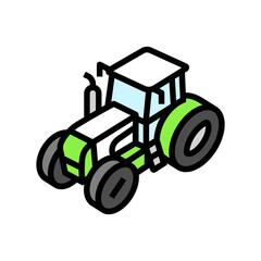 plowing tractor color icon vector illustration