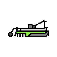 mower cutter tractor color icon vector illustration