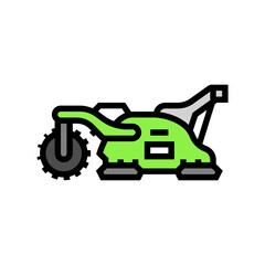 stone burier tractor color icon vector illustration