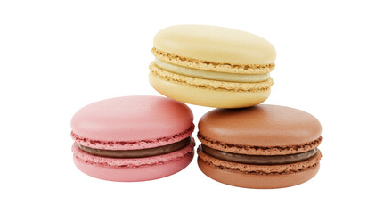 Isolated Stack of Colorful Macarons